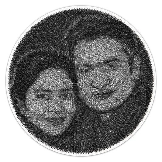 String Portrait for Couple 24x24 inch